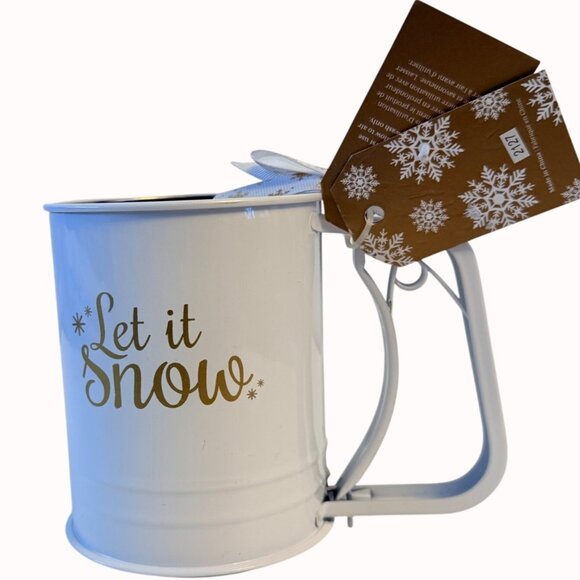 Southern Living Christmas Baking Set Cookie Stamps Flour Sifter Let It Snow - Picture 3 of 16